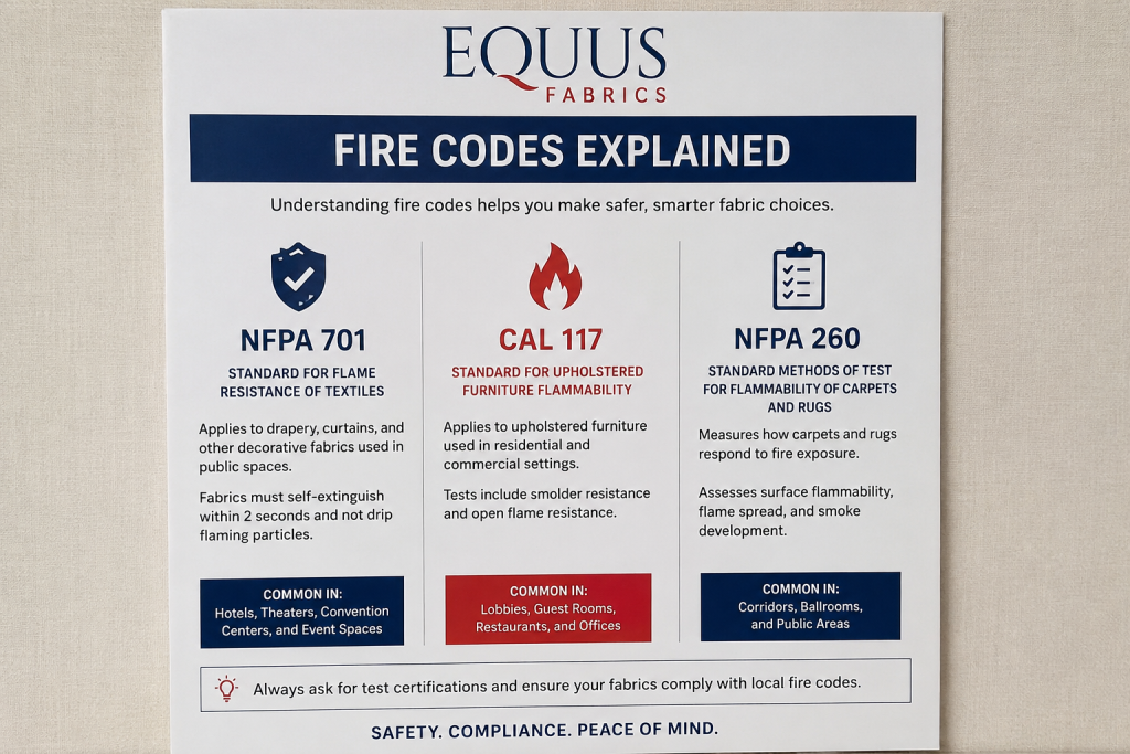Fire Code Explained: NFPA 701, CAN/ULC & Fire-Rated Fabrics - Equus Fabrics